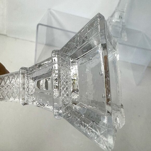 Eiffel Tower Stemmed Glass Champagne Flutes 10" Set 2 "A night in Paris" - Picture 7 of 10